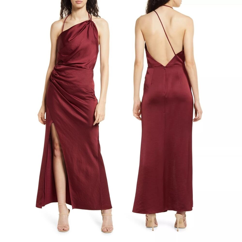 Significant Other Gracie Maxi Dress Satin Ruched Formal Gala Party Cocktail 6
